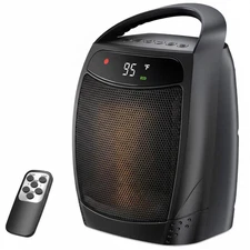 1500W 12.6 In. White Indoor Electric Portable PTC Ceramic Space Heater W Remote,
