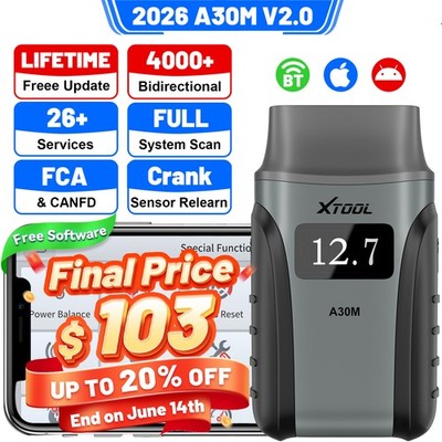 XTOOL A30M V2.0 Wireless Bidirectional OBD2 Scanner Full System Diagnostic Tool