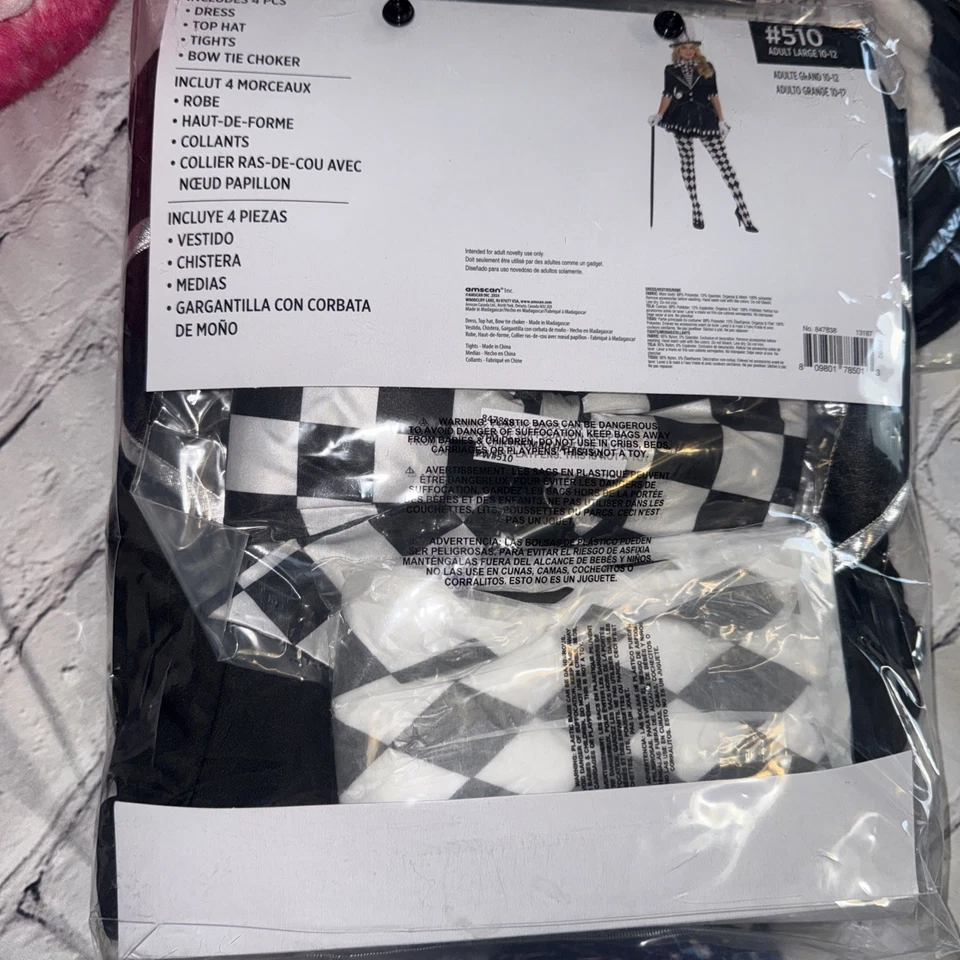 Disfraz Sombrerero Loco Oscuro Alicia en el País de las Maravillas Adulto Halloween Grande 4 Piezas Foto 3 de 3