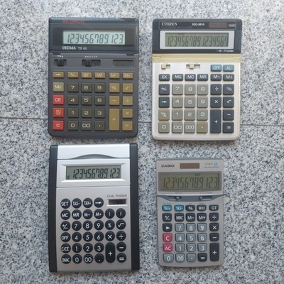 4 Finanz Tischrechner Taschenrechner Citizen SDC, Casio u.a Buchhaltungsrechner