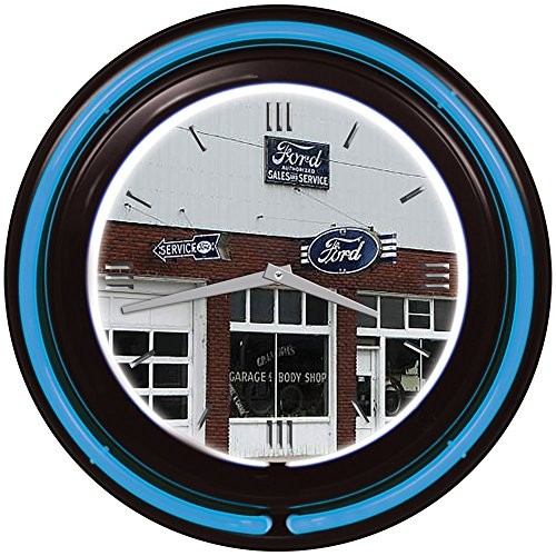 Ford Cool Blue Neon 15 Inch Wall Clock For Home, Garage Work