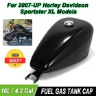 Gloss Black 16L 4.2 Gal Fuel Gas Tank Fit For Harley Sportster 883 1200 2007-up