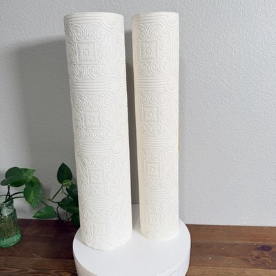 Vintage 90s Textured Unpasted Wallpaper Paintable Vinyl 2 Rolls Unused Old Stock