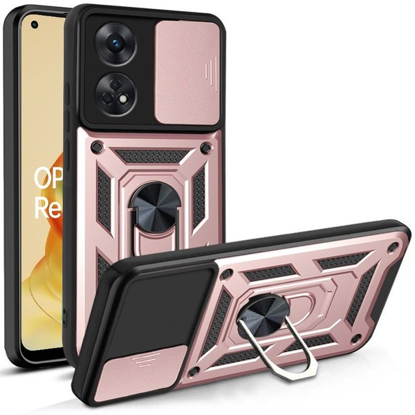 Gepanzerte SchutzhüLle FüR Oppo Reno8 T, Camshield Slide, Pink-image
