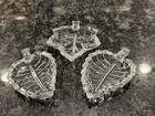 Vetreria Di Borgonovo Glass Leaf Candy Dish Set of 3 Italy | Vintage Trinket  — photo 3