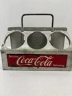 Vintage 1950s Coca-Cola Metal 6 Pack Bottle Carrier Coke Caddy Aluminum Holder.