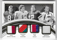 DAN MARINO/JOHN ELWAY/JIM KELLY/YOUNG 2022 PANINI IMMACULATE PATCH CARD #46/49!