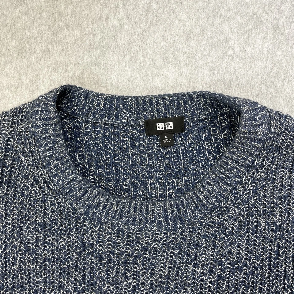 Suéter Uniqlo Para Hombres Mediano Pescador Tejido Waffle Cuello Redondo Pullover Foto 3 de 4