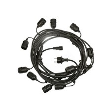 Spectrum Illu Lichterkette 10m Girlande Schwarz 10 x E27 Fassungen verlängerbar