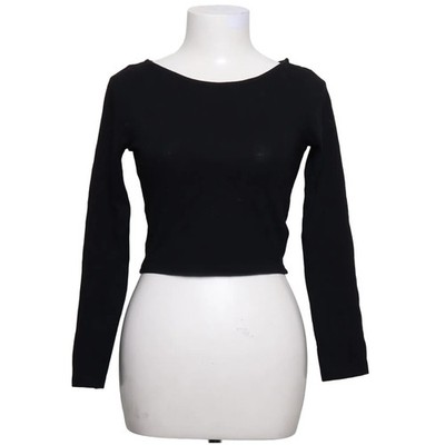 Divided by H&M, Crop Top, Größe: S, Schwarz, Baumwolle/Elasthan, Einfarbig #eSw