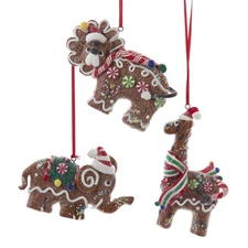 Ornamento Biscotto Gingerbread Animale 10.5cm 1pz. Multicolor Assortito