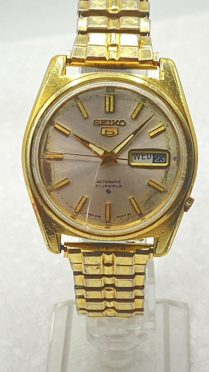 Vintage SEIKO 5 men's automatic watch Ref.6119-8090 day/date