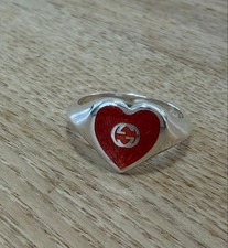 GUCCI Heart Shaped Ring Size M Silver925