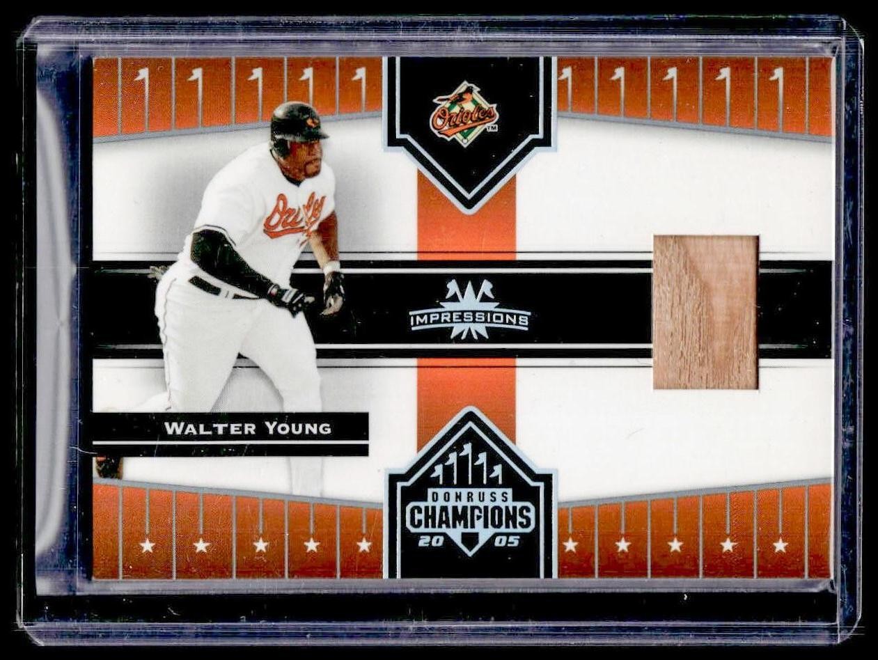 2005 Donruss Champions Walter Young Impressions Material 62 Baltimore Orioles