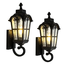 Outdoor Wall Light Fixtures Waterproof Porch Lights Anti-Rust Matte Black Ext...