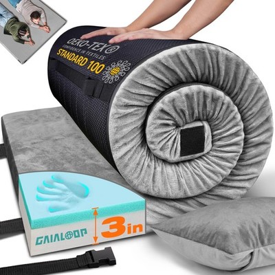 GAIALOOP 3'' Memory Foam Full Camping Pad: Dual Layer Portable Guest Floor Bed