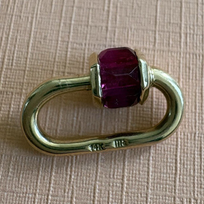 Original Marla Aaron Total Baguette Babylock in 14K gold with baguette rubies
