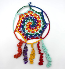 Hand Made Traditional Multi Color Dream Catcher Chakra Rainbow Hanging Wall Art