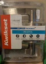 Kwikset Hollis Round Privacy Bed Bath Door Lever Satin Nickel 93002-929