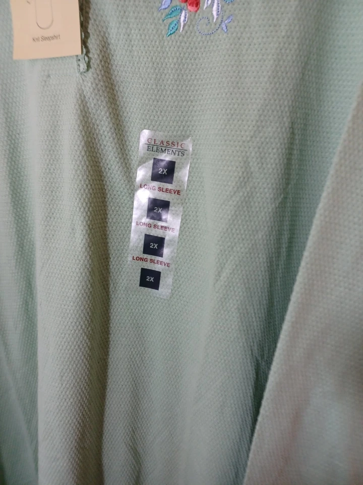 Sears Classic Elements New Oldstock Nightgown/Sleep Shirt Long Sleeve Size 2X - Image 4 of 4