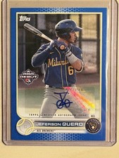 2022 Topps Pro Debut Jeferson Quero Blue Autograph /150 Auto Milwaukee Brewers