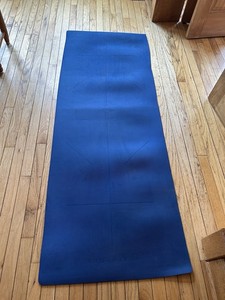 Heathyoga Eco Friendly Non-Slip Yoga Mat - Body Alignment System - Blue TPE 6mm