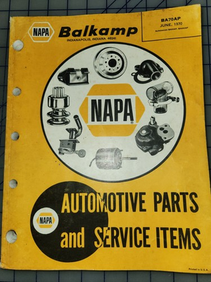 #ad 1970 NAPA Parts Catalog $17.99