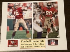 Joe Montana ,Jerry Rice Autographed signed 5x7 Photo In a 8x10 Matt with COA.HOF