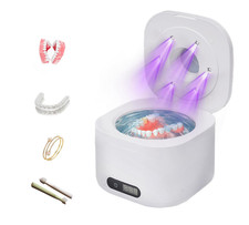 Ultrasonic Retainer Cleaner – 49kHz Denture & Aligner Cleaner, 4 Modes, 340ml