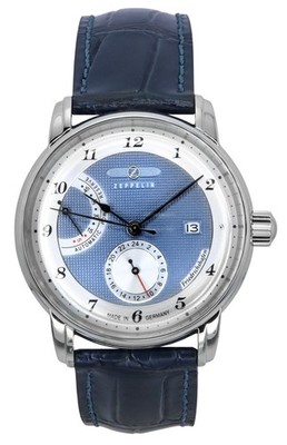 Zeppelin Friedrichshafen Leather Strap Blue Dial Automatic Z85903 Men's Watch