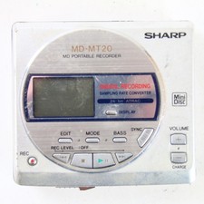 Tragbarer Cassette Player MD Mini Disc Sharp MD-MT 20 Silber Defekt