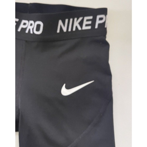 NIKE PRO Girls Sz XS Elastic Waist Stretchy Black Athletic Cropped Leggings - Picture 4 of 5