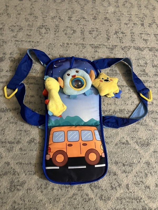 Baby Car Seat Activity Panel Kick Mat Plush Penguin Duck Starfish Bus Toy
