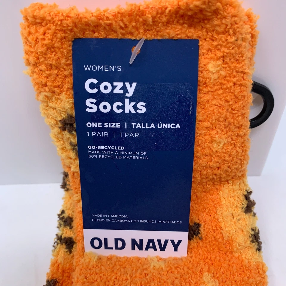 Calcetines cómodos calabaza Halloween naranja talla única azul marino antiguo para mujer 1 par nuevos con etiquetas Foto 2 de 4