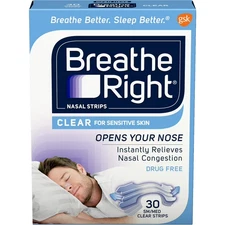 Pack of 3, Breathe Right Clear Nasal Strips, Small/Medium - 30 Count per pack 