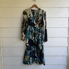 Kobi Halperin Zuri Belted Midi Wrap Dress Size S Multicolor Long Sleeves