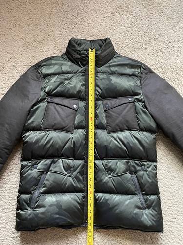 NWOT John Varvatos Collection mens hooded down jacket size 56 camo green/brown - Picture 5 of 12