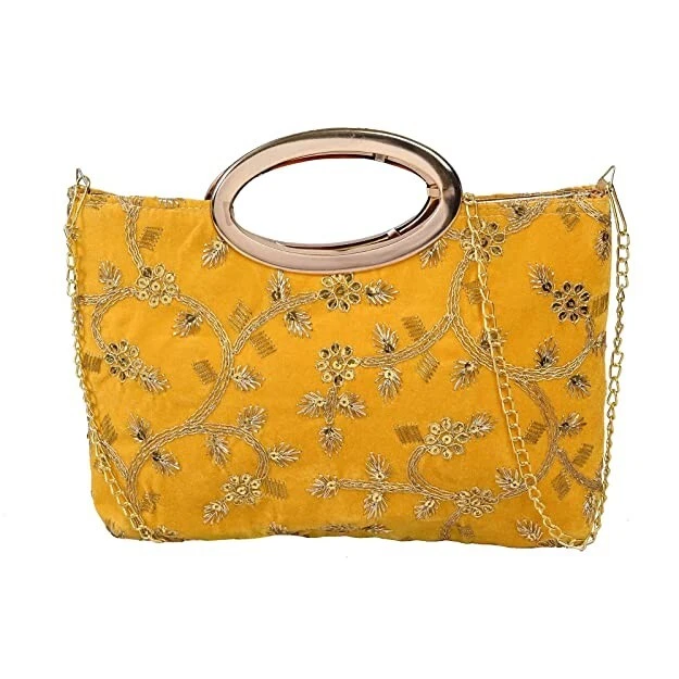 Embroidered Metal Clutch Bag Beautiful Rajasthani Jaipuri Designer Clutch