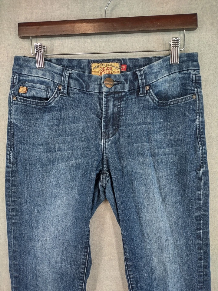 Dear John Jeans Womens Petite 27 Blue Stretch Denim Bootcut Low Rise Distressed - Image 3 of 4