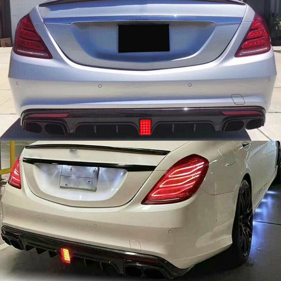For Mercedes W222 S500 S550 S600 2013-2017 Rear Diffuser W/ Exhaust Tips F1 Type - Image 4 of 4