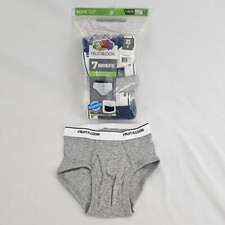 Boys Sz 4 XS Briefs Underwear NEW 7 Pack Tagless Gray Blue White