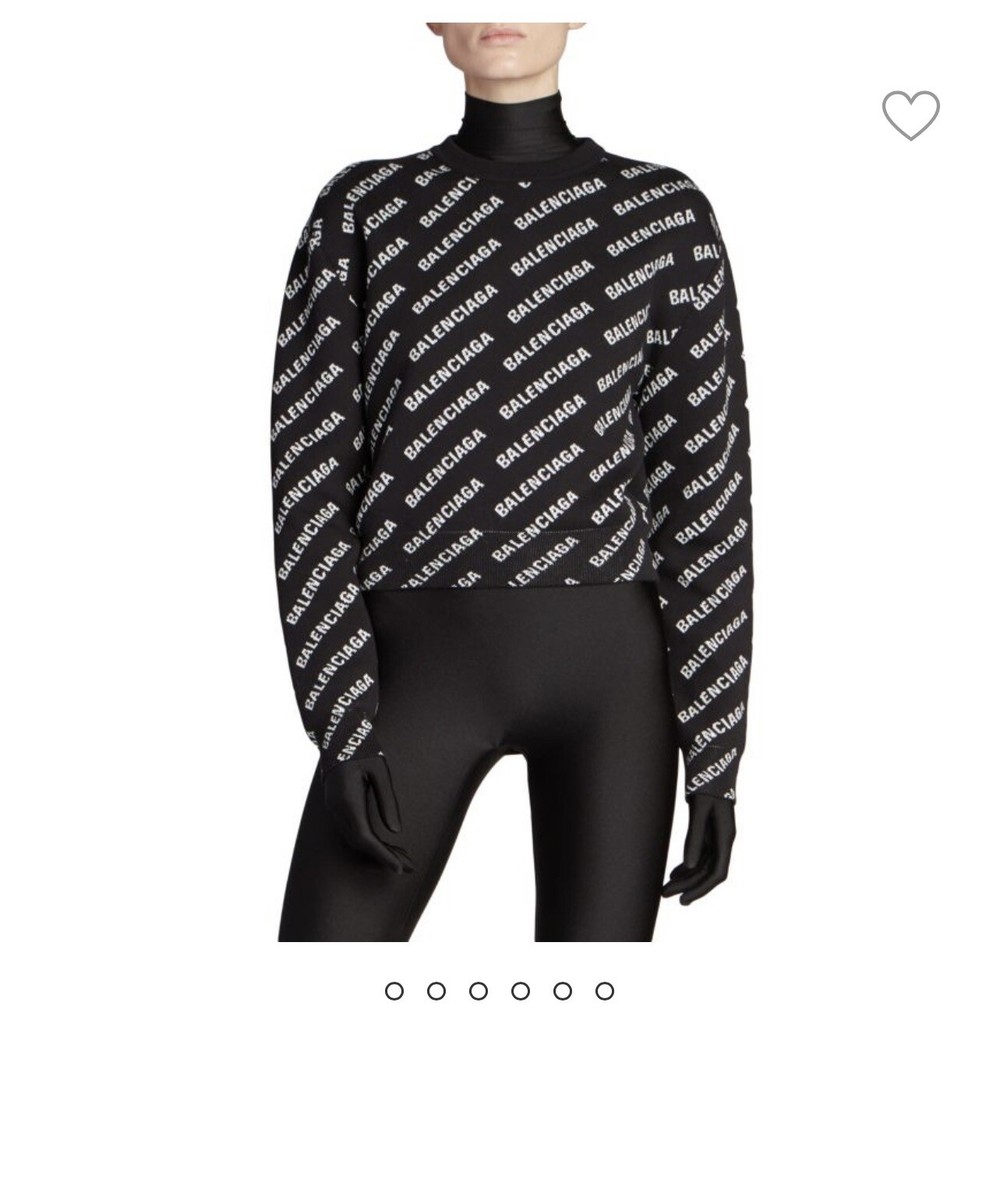 Balenciaga Women's Allover Logo Sweater in black and white Balenciaga Women's Allover Logo Sweater in black and white