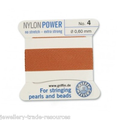 KORNELIAN NYLON POWER SEIDENFADEN 0,6mm FÄDELPERLEN PERLEN GRIFFIN 4