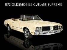 1972 Oldsmobile Collectible Metal Sign Cutlass Supreme Convertible