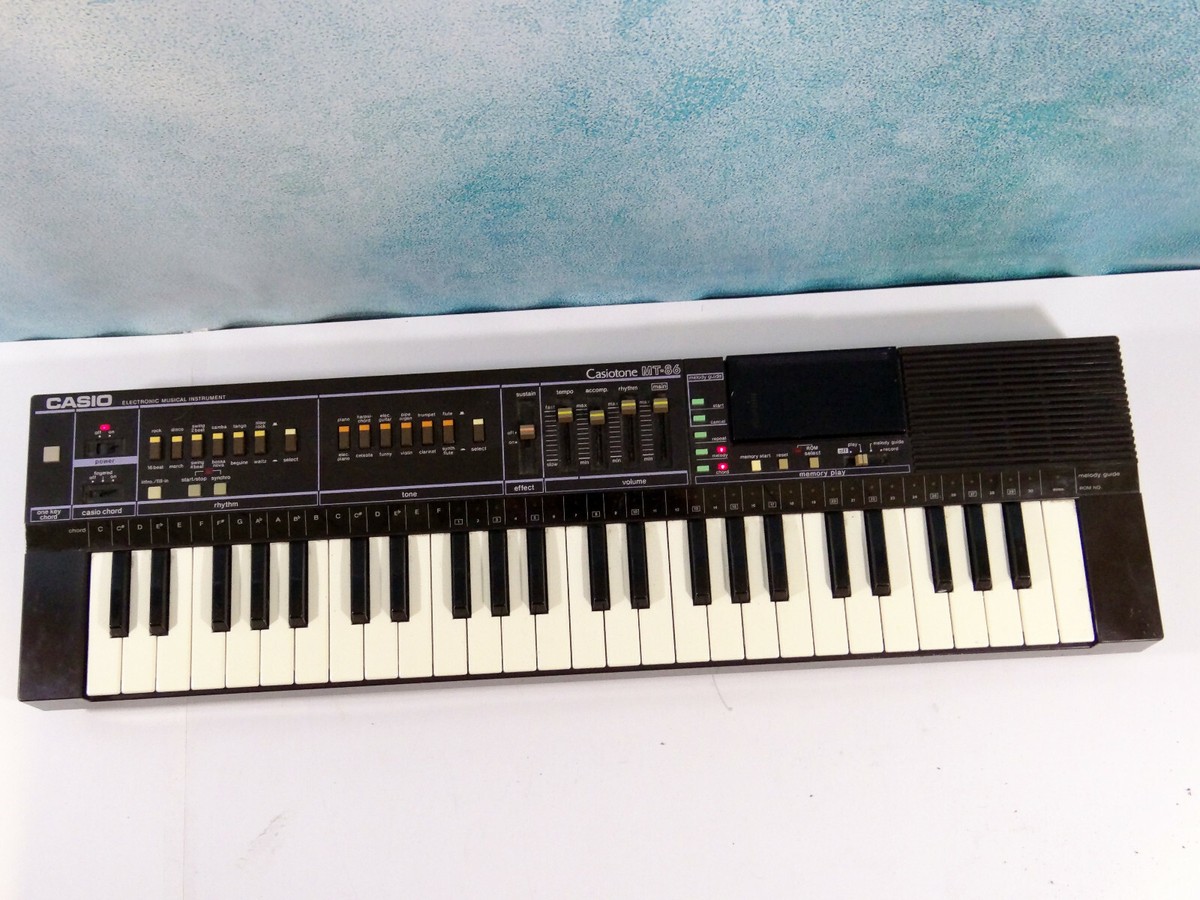 Vintage Brown Casio Casiotone MT-86 Keyboard Tested Works Missing