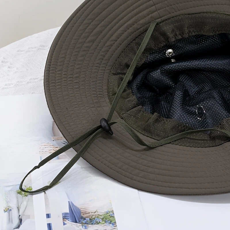 Мужская шапка ведро рыболовная шапка широкополая защита от солнца ультрафиолета уличная однотонная летняя шикарная - Изображение 4 из 4