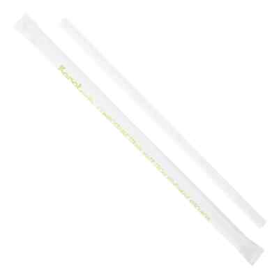 Karat Earth 9'' Giant Paper Straw (7mm) Wrapped - White - 1,200 ct, KE-C9340W