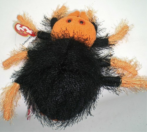 TY BEANIE BABIES SKITTERS THE SPIDER, TY PUNKIES HALLOWEEN BLACK & ORANGE, NWT - 第 3/5 張圖片