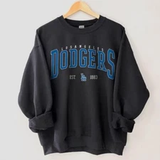 Los Angeles Dodgers Vintage Sweatshirt - Retro Baseball Crewneck, Casual Cotton