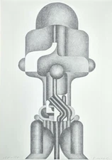 Rudolf Hübler, concrete composition, lithograph, signed, num., 1969